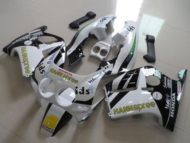1988-1989 Honda CBR250RR MC19 Motorcycle Fairings - White Yellow Glossy Black Hannspree Australia