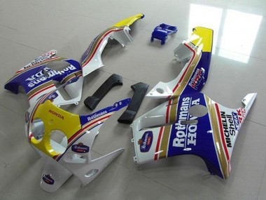 Affordable 1988-1989 Honda CBR250RR MC19 Motorcycle Fairings - White Yellow Blue Rothmans Australia