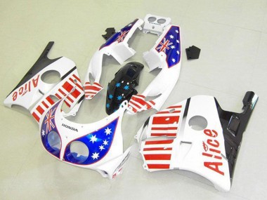 Affordable 1990-1998 Honda CBR250RR MC22 Motorcycle Fairings - White Red Blue Star Alice Australia