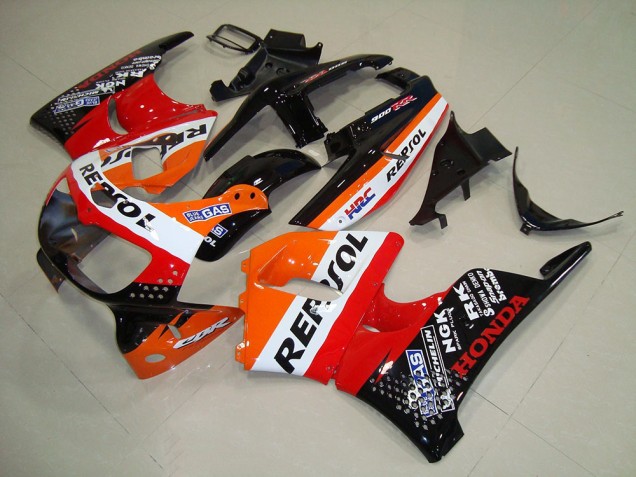 1994-1995 Honda CBR900RR 893 Motorcycle Fairings - Orange White Red Glossy Black HRC Repsol Australia