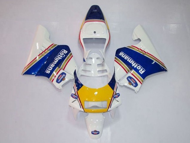 1994-1996 Honda NSR250R MC28 P4 Motorcycle Fairings - White Blue Yellow Gold Rothmans Australia