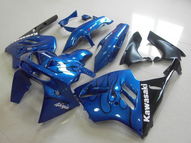 1994-1997 Kawasaki ZX9R Motorcycle Fairing - Blue Black Flame Australia