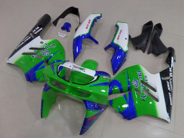 1994-1997 Kawasaki ZX9R Motorcycle Fairings - White Blue Green Black Corona Extra Australia