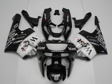 Affordable 1994-1997 Kawasaki ZX9R Motorcycle Fairings - Glossy Black White West Australia