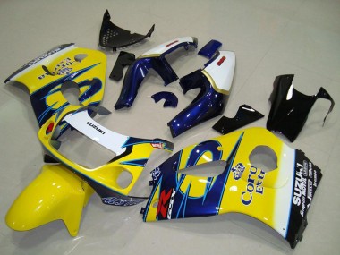 Affordable 1996-2000 Suzuki GSXR 600 Motorcycle Fairings - White Yellow Blue Corona Australia