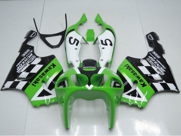 1996-2003 Kawasaki ZX7R Motorcycle Fairings - Green White Black 5 Australia