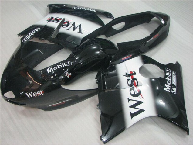 1996-2007 Honda CBR1100XX Blackbird Motorcycle Fairings - Glossy Black White West Australia