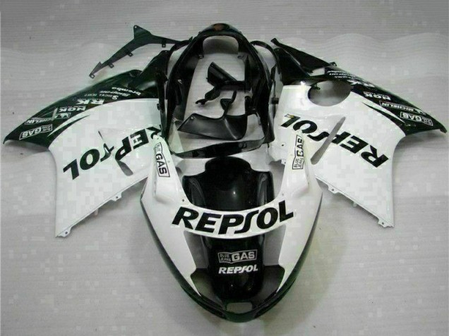 1996-2007 Honda CBR1100XX Blackbird Motorcycle Fairings - White Glossy Black Repsol Australia
