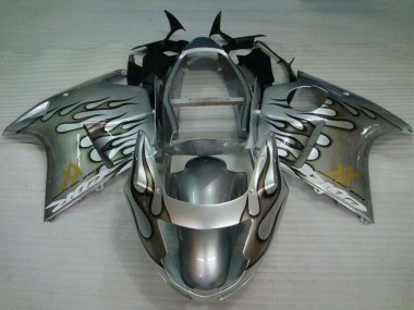 Affordable 1996-2007 Honda CBR1100XX Blackbird Motorcycle Fairing - Silver Black Flame Australia