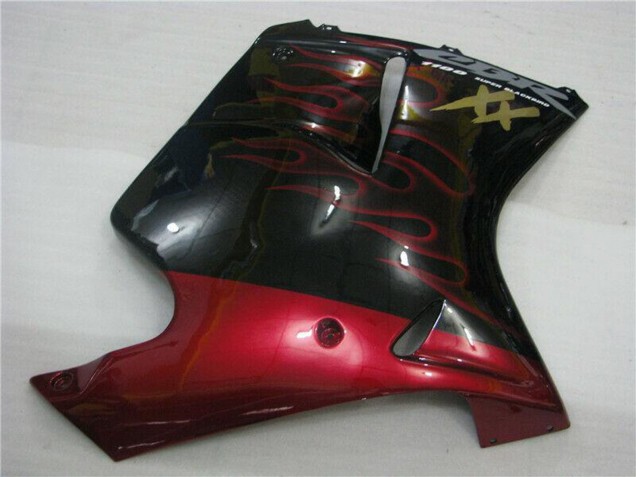 1996-2007 Honda CBR1100XX Blackbird Abs Motorcycle Fairings - Glossy Black Red Flame Australia