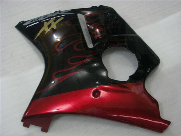 1996-2007 Honda CBR1100XX Blackbird Abs Motorcycle Fairings - Glossy Black Red Flame Australia