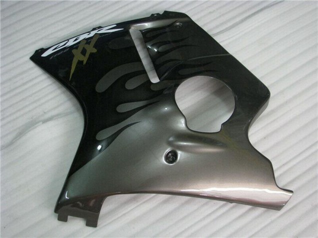 1996-2007 Honda CBR1100XX Blackbird Motorcycle Fairings - Glossy Black Silver Flame Australia