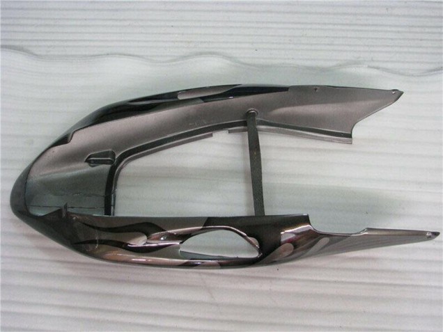 1996-2007 Honda CBR1100XX Blackbird Motorcycle Fairings - Glossy Black Silver Flame Australia
