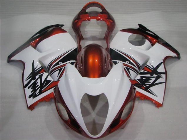 1996-2007 Suzuki GSXR 1300 Hayabusa Motorcycle Fairings - White Orange Black Australia