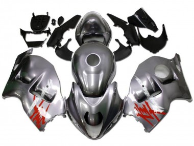 Affordable 1996-2007 Suzuki GSXR 1300 Hayabusa Motorcycle Fairings - Silver with Red White Decal Australia