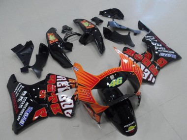 Affordable 1998-1999 Honda CBR900RR 919 Motorcycle Fairings - Glossy Black Orange Rossi Australia