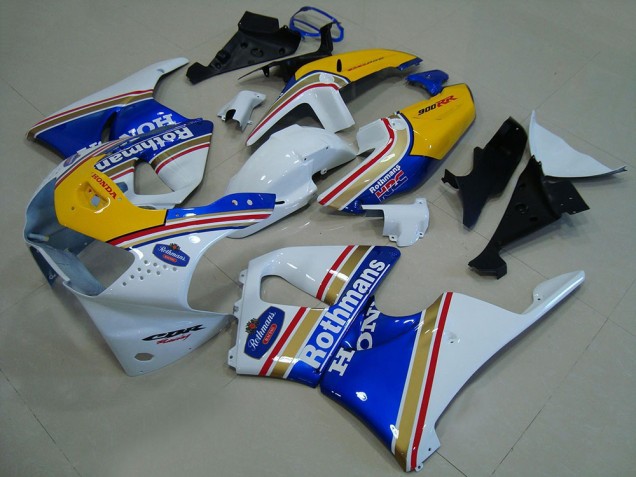 1998-1999 Honda CBR900RR 919 Motorcycle Fairings - White Blue Yellow Rothmans Australia