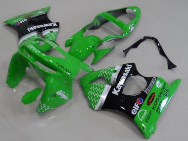 Affordable 1998-1999 Kawasaki ZX6R Motorcycle Fairings - Green White Silver Glossy Black Australia