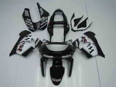 Affordable 1998-1999 Kawasaki ZX9R Motorcycle Fairings - Glossy Black White West Australia