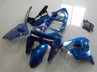 Affordable 1998-1999 Kawasaki ZX9R Motorcycle Fairings - Blue Black Flame Australia