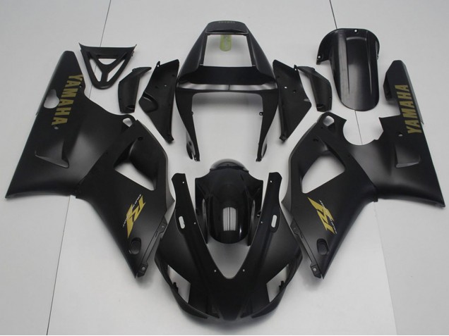 1998-1999 Yamaha YZF R1 Motorcycle Fairings - Glossy Black Matte Black Gold Australia