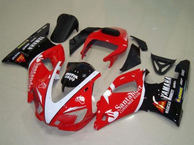 Affordable 1998-1999 Yamaha YZF R1 Motorcycle Fairings - Red White Glossy Black Motul Santander Australia