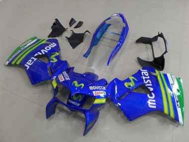 Affordable 1998-2001 Honda VFR 800 Motorcycle Fairings - Blue Green White MoviStar Australia
