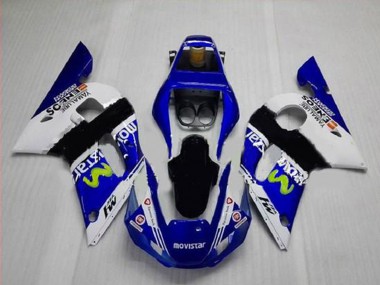 Affordable 1998-2002 Yamaha YZF R6 Motorcycle Fairings - White Blue Black MoviStar ENEOS Yamalube Australia