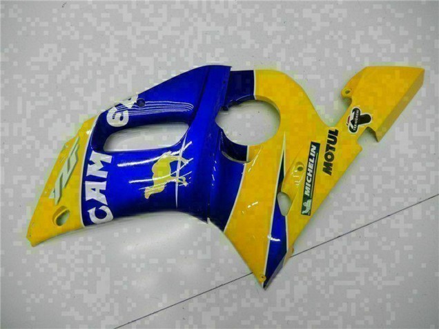 1998-2002 Yamaha YZF R6 Motorcycle Fairings - Yellow Blue White Camel Motul Australia