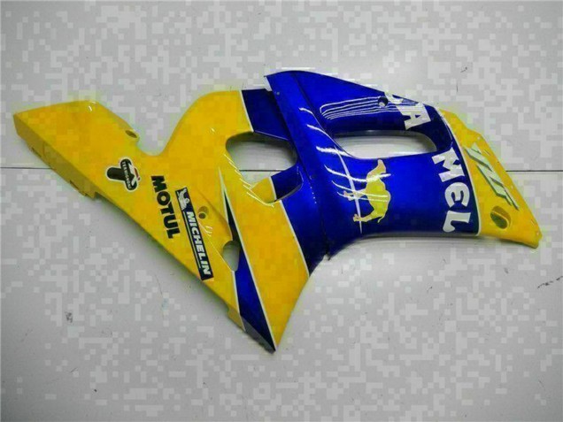 1998-2002 Yamaha YZF R6 Motorcycle Fairings - Yellow Blue White Camel Motul Australia