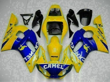 Affordable 1998-2002 Yamaha YZF R6 Motorcycle Fairings - Yellow Blue White Camel Motul Australia