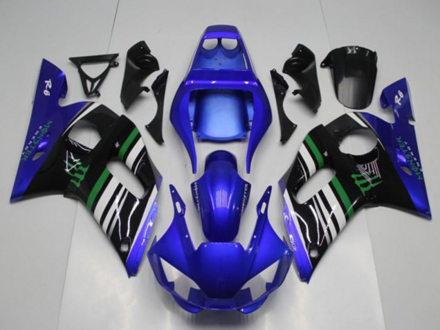 1998-2002 Yamaha YZF R6 Motorcycle Fairings - Blue White Green Black Monster Australia