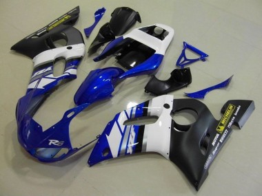 Affordable 1998-2002 Yamaha YZF R6 Motorcycle Fairings - White Blue Matte Black Motul Michelin Australia