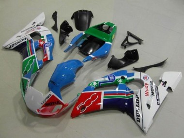 Affordable 1998-2002 Yamaha YZF R6 Motorcycle Fairings - White Blue Green Red Fiat Motul Michelin Dunlop Australia