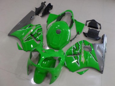 Affordable 2000-2001 Kawasaki ZX12R Motorcycle Fairings - Green Silver Australia
