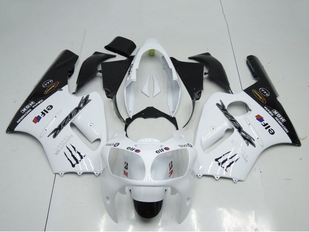 2000-2001 Kawasaki ZX12R Motorcycle Fairings - White Black Elf Monster Australia