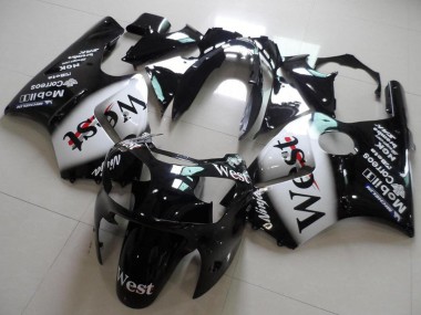 Affordable 2000-2001 Kawasaki ZX12R Motorcycle Fairings - Glossy Black White West Australia