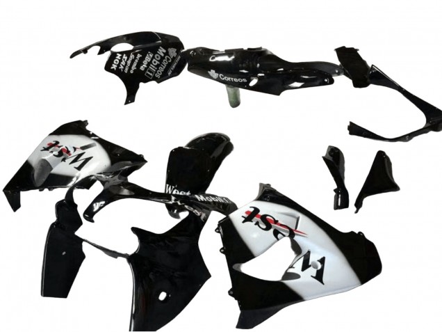 2000-2001 Kawasaki ZX9R Motorcycle Fairing - Glossy Black White West Australia