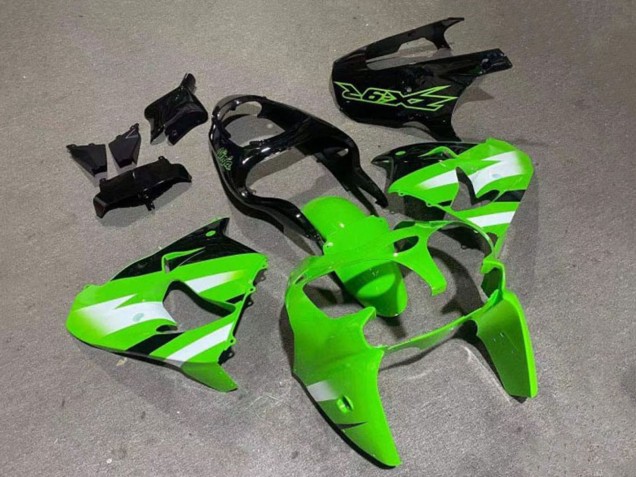 2000-2001 Kawasaki ZX9R Motorcycle Fairings - Green White Glossy Black Australia