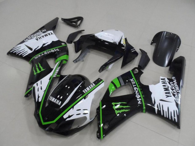 2000-2001 Yamaha YZF R1 Motorcycle Fairings - White Black Green Monster Australia