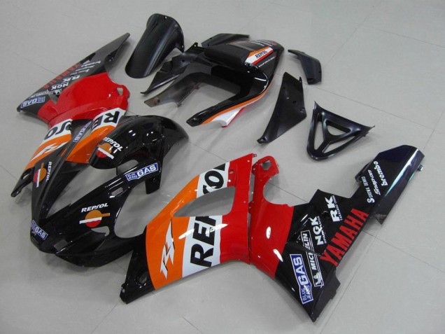 2000-2001 Yamaha YZF R1 Motorcycle Fairings - Orange White Red Black Repsol Australia