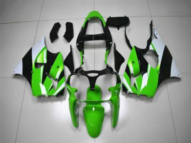 2000-2002 Kawasaki ZX6R Motorcycle Fairing Kits - Green White Black Australia