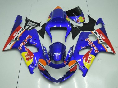 Affordable 2000-2002 Suzuki GSXR 1000 Motorcycle Fairings - Blue Yellow Red Bull Repsol Australia