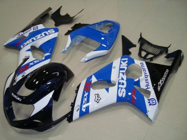 Affordable 2000-2002 Suzuki GSXR 1000 Motorcycle Fairings - White Blue Glossy Black Australia