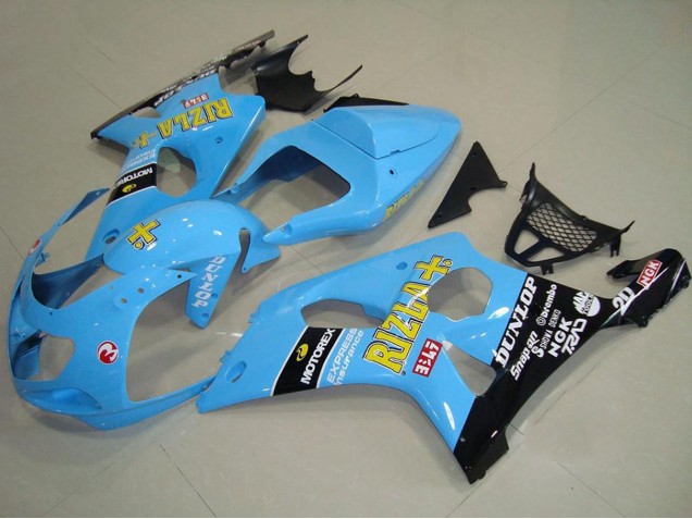 2000-2002 Suzuki GSXR 1000 Motorcycle Fairings - Light Blue Yellow Black Rizla Australia