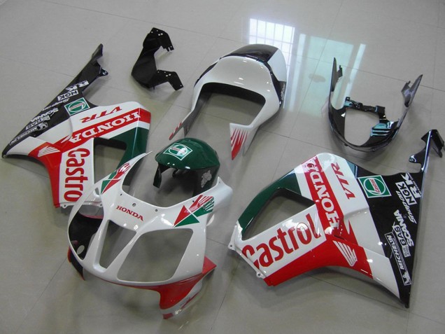 2000-2006 Honda VTR1000 Bike Fairings - White Red Green Glossy Black Castrol Australia