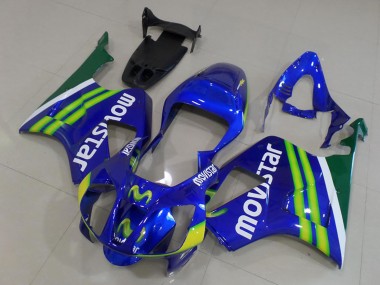 Affordable 2000-2006 Honda VTR1000 Motorcycle Fairings - Blue Green White MoviStar Australia