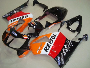 Affordable 2000-2006 Honda VTR1000 Motorcycle Fairings - Orange White Red Glossy Black Repsol Australia