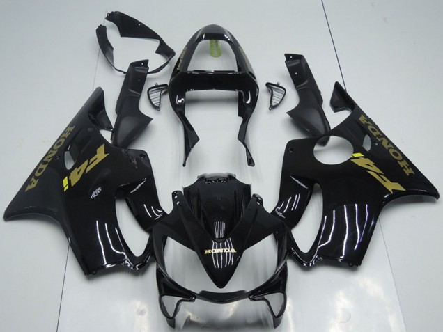 2001-2003 Honda CBR600 F4i Motorcycle Fairings - Glossy Black Gold Decals Australia