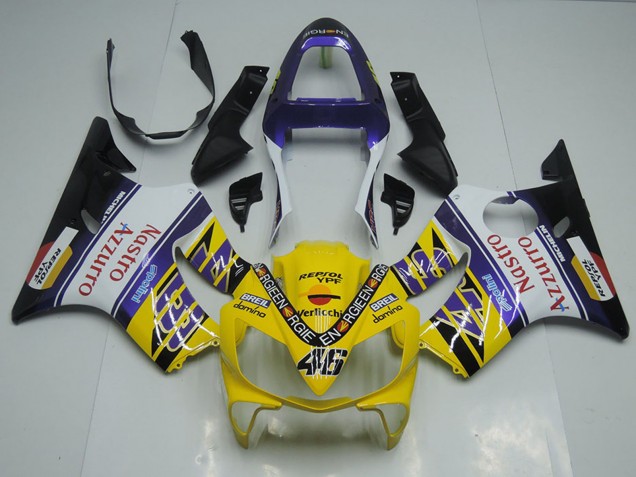 2001-2003 Honda CBR600 F4i Motorcycle Fairings - Yellow White Blue Black Red Nastro Azzurro Australia